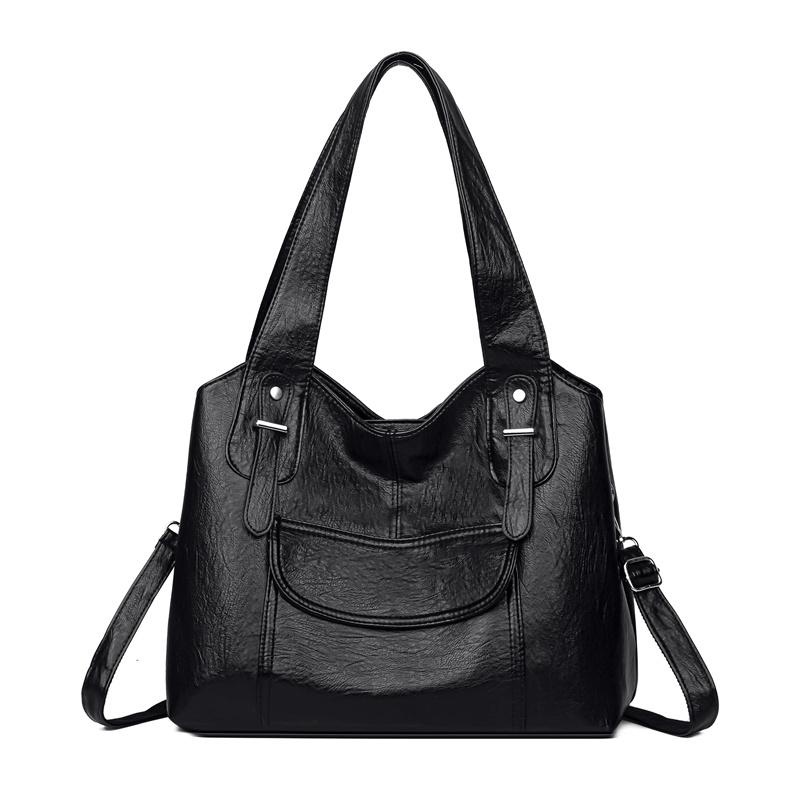 Женская сумка-тоут из мягкой кожи, сумка через плечо