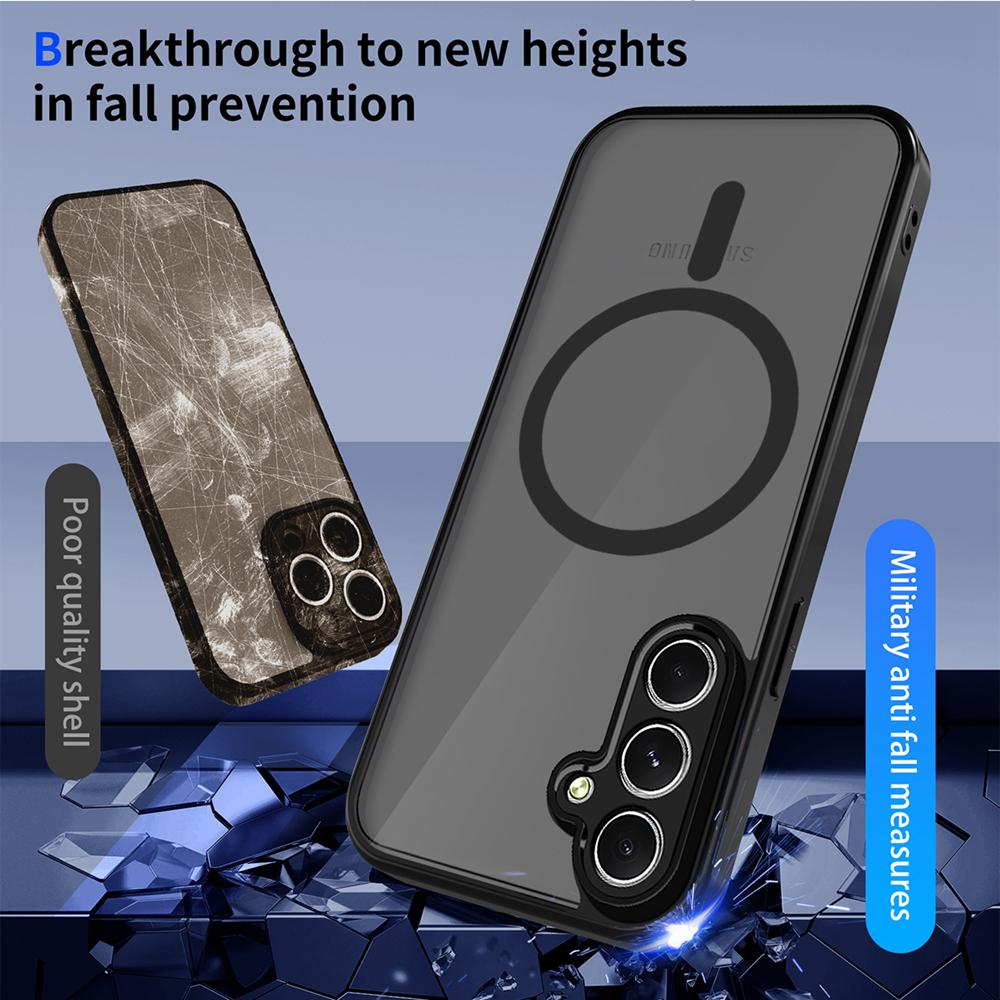 KEYSION Магнитный чехол для телефона Samsung A54 5G A34 A24 Силикон+ПК Матовый Полупрозрачный Прозрачный Противоударный чехол для Galaxy A14 4G 5G