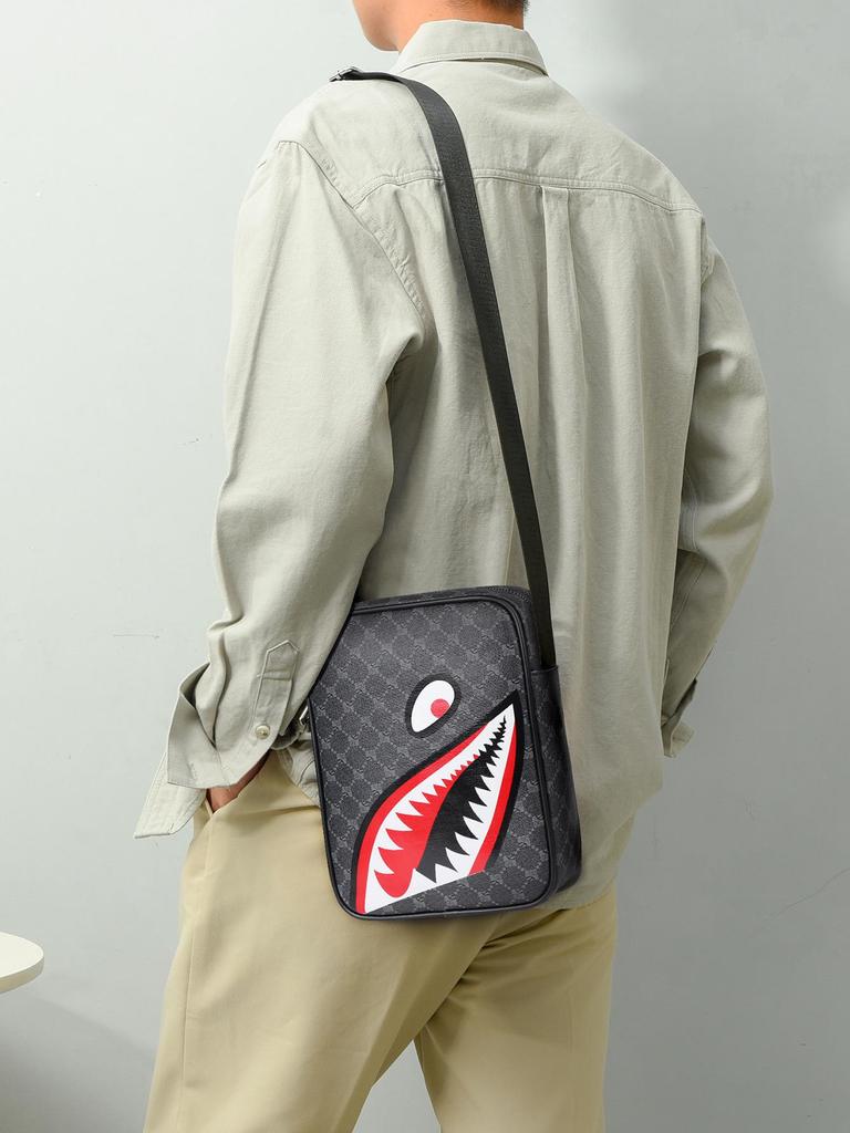 Мужская повседневная сумка через плечо в виде акулы: Деловой рюкзак и сумка-кроссбоди большой вместимости для кампуса