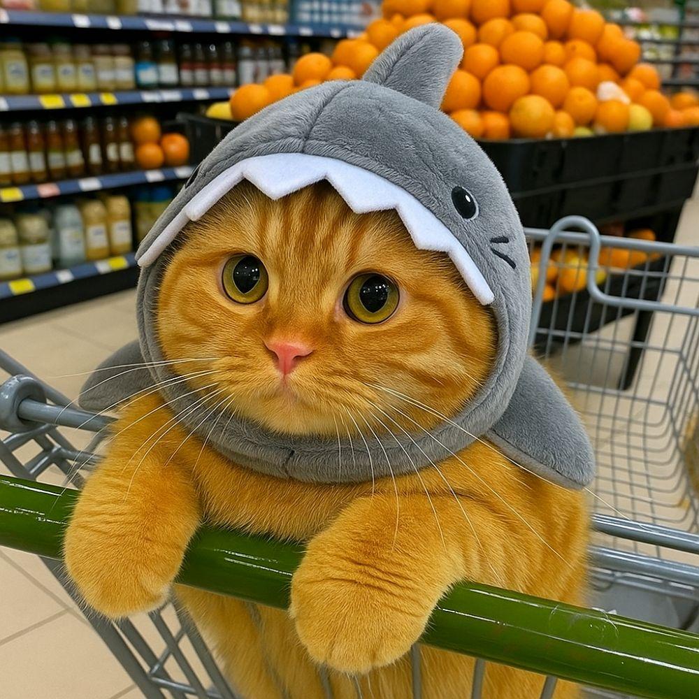 Наряды для котят Регулируемый кошачий головной убор в виде акулы Мультяшная теплая кошачья декоративная шапка Мягкая милая кошачья теплая шапка Реквизит для фото