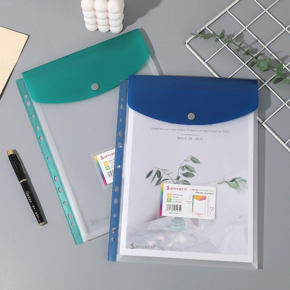 6 Pcs PP Binder Folders A4 Punched Pockets Perfect Label Loose-Leaf School