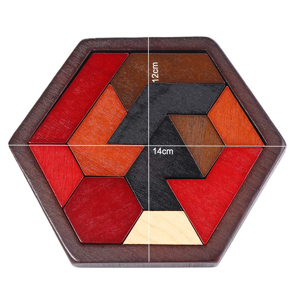 Classical Wooden Geometric Shape Tangram Board IQ Brain Teaser Puzzles Board Educational Toys