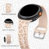 Силиконовый спортивный ремешок с леопардовым принтом для Samsung Watch8 Classic (40/44/46мм) Дышащая, влагостойкая раскладывающаяся застежка