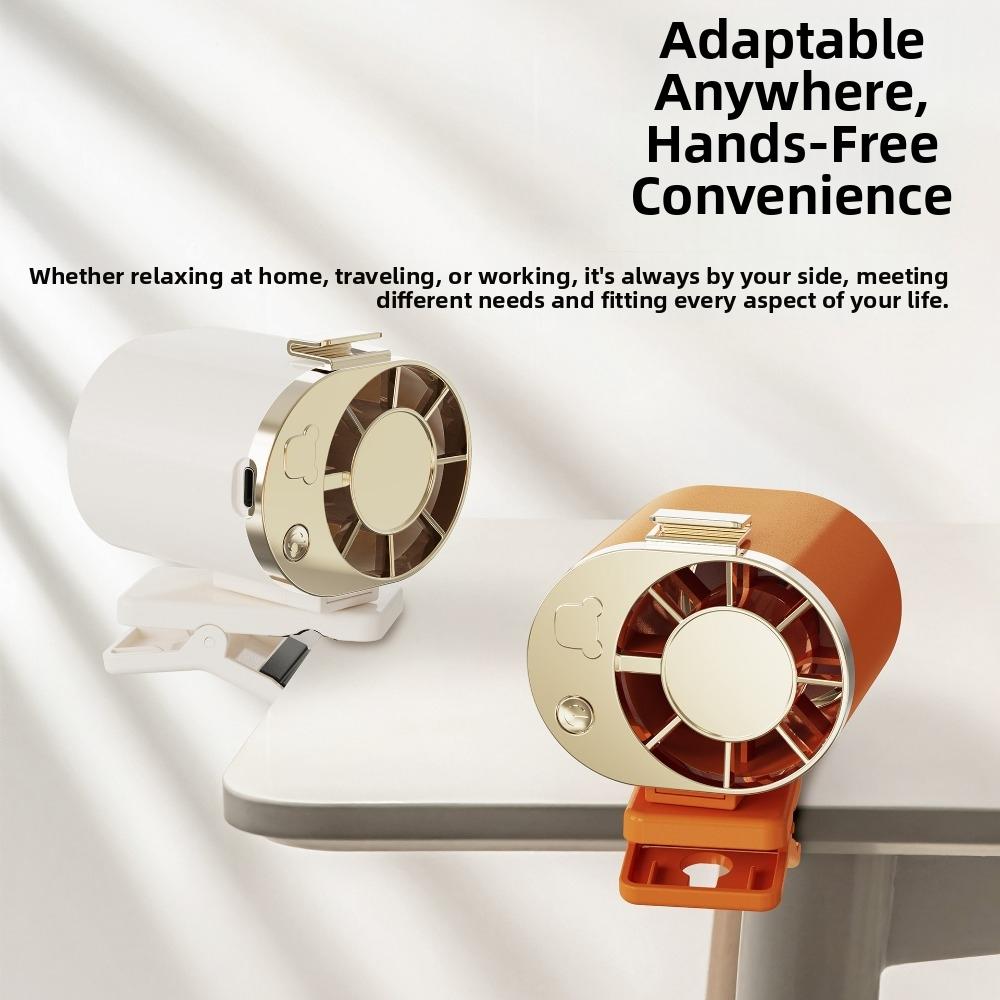 360° Rotatable Clamp Mini Fan 3-Speed Handheld Fan Portable Waist Clip Fan For Bike Umbrella
