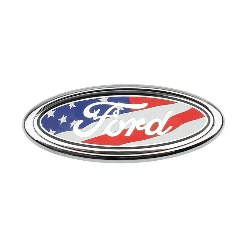 11.5x4.5cm Car Styling Rear Trunk Logo Emblem Badge Sticker for Ford Fiesta Ranger Mondeo Fusion Escape Kuga Edge Focus Mustang