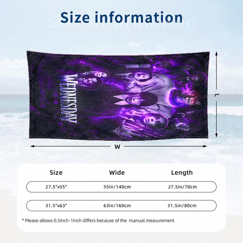 Wednesday Microfiber Beach Towel Quick Dry Sand Free Lightweight Beach Towels for Travel Swimming Camping