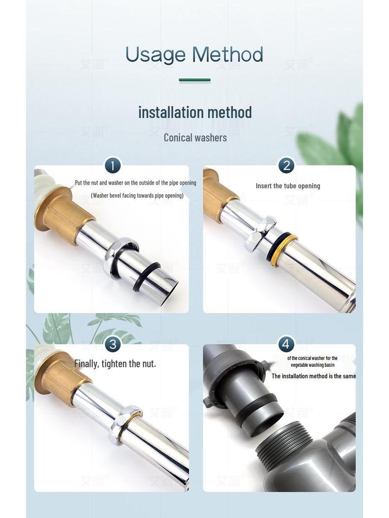 Silicone Kitchen Drain Pipe Sealing Ring, 1.5" T-shaped 45mm & 2" Convex 57mm Rubber Gasket