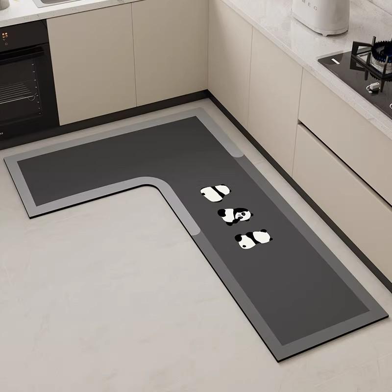 Г-образный абсорбирующий кухонный коврик - мягкий, устойчивый к грязи, простой в уходе, напольный коврик с диатомовой грязью
