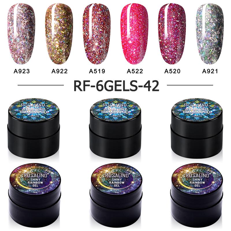 ROSALIND 5 мл Блестящий гель-лак для ногтей Блестящий гель-лак Soak Off UV Гель для дизайна ногтей