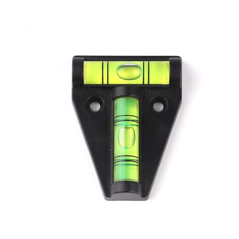 Red-Orange Plastic T-Shaped Bubble Level, Hole Mount Installer Balancer