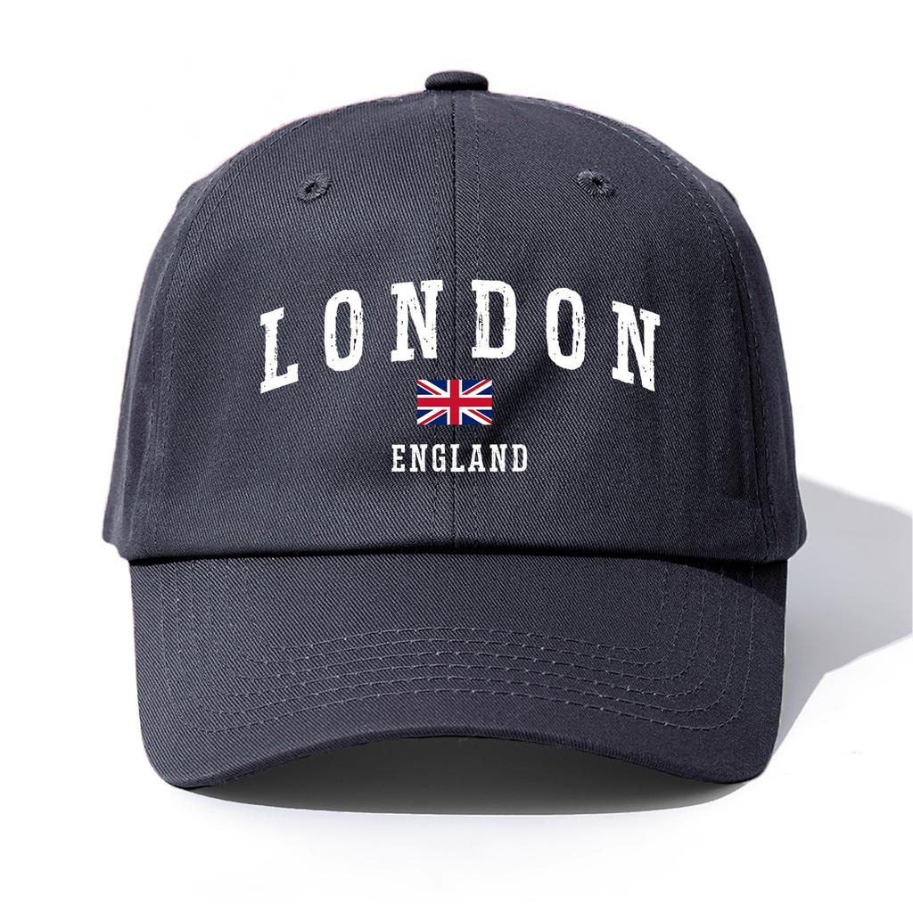 1 шт. Бейсболка с принтом LONDON для взрослых, Минималистичный ретро-стиль, Повседневная, Мягкая, Регулируемая, Кепка-дадка, Идеально в качестве подарка