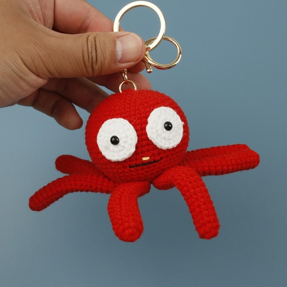 Ocean Series Marine Life Crochet Keychain Woven Knitting Bag Charms Hanging Decoration