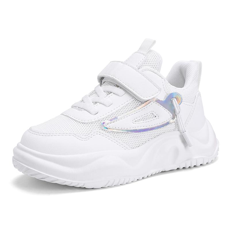 28-38 детские большие легкие дышащие модные повседневные спортивные туфли на липучке с двойной сеткой кроссовки для бега
