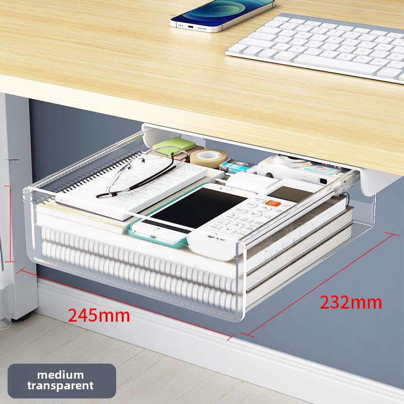 Under-Desk Hidden Drawer Storage Box for Office Workstation