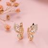 New  Rose Gold Butterfly Wings Cute Earrings Unusual Natural Zircon Dangle Earrings Women Creative Fashion Jewelry