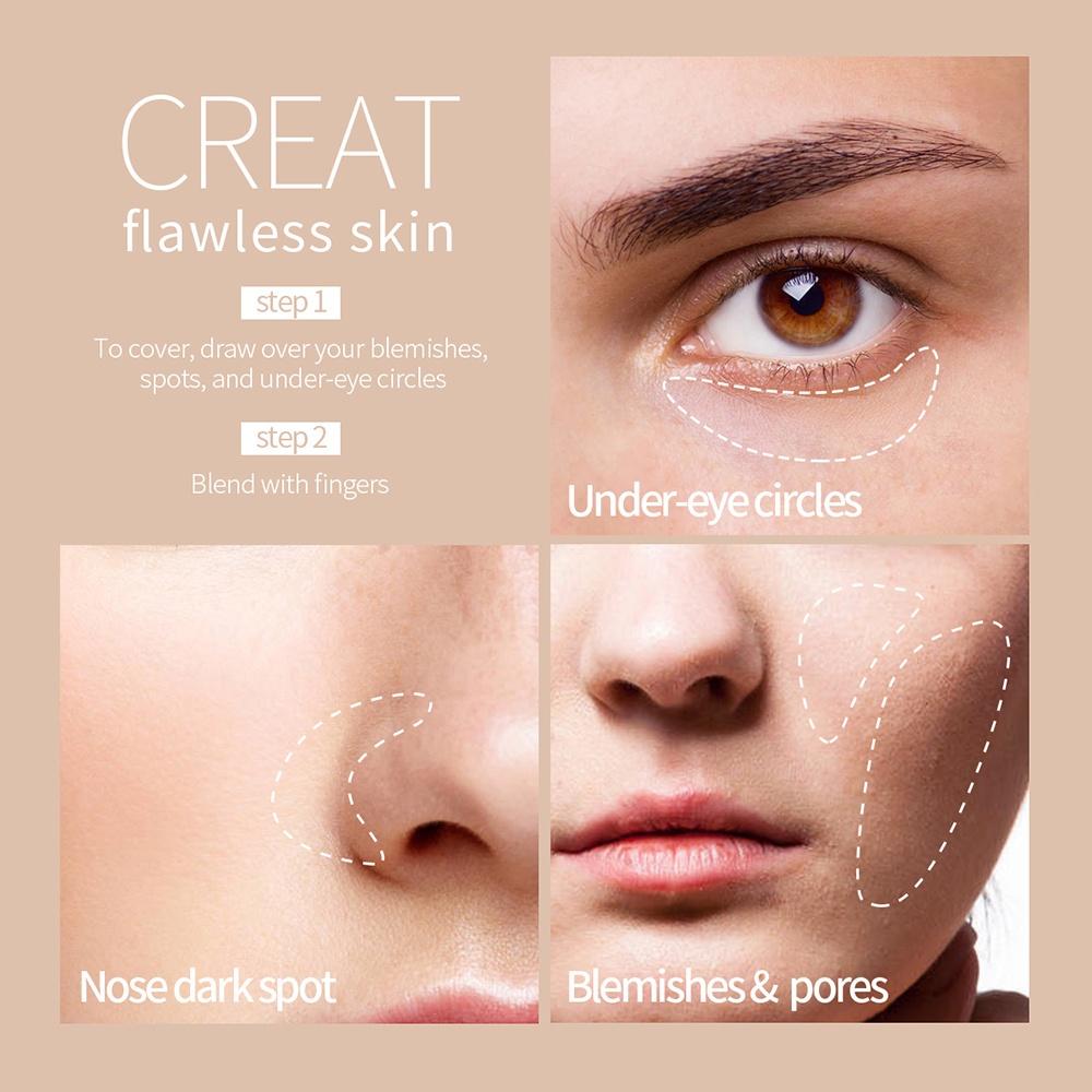 Легкий и безупречный трехцветный консилер, контурирующий чехол, пятна на лице, прыщи, контроль жирности, увлажняющее отбеливание, стойкая водостойкая студенческая косметика