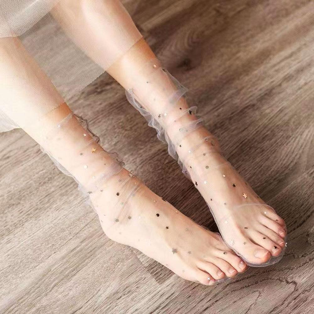 Y2k прозрачные носки, нейлоновые носки в стиле Лолиты, Сейлор Мун, аниме для девочек, короткие невидимые тюлевые носки с низким вырезом для женщин, Harajuku, консервативный стиль