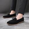 Men's Wingtip Formal Dress Shoes Slip-On Monk Strap Suede Leather Oxfords Solid Color Fits True To Size