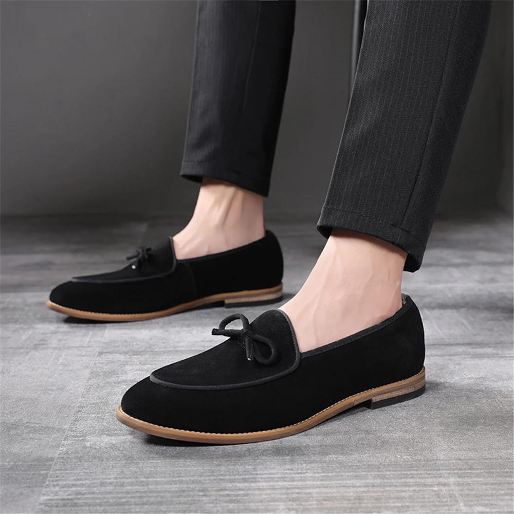 Men's Wingtip Formal Dress Shoes Slip-On Monk Strap Suede Leather Oxfords Solid Color Fits True To Size