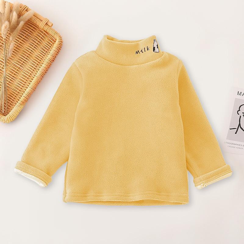 Зимние детские футболки для поддевы, детские флисовые утолщенные футболки для мальчиков, детская одежда, пуловеры с высоким воротом для малышек, свитер
