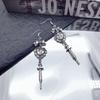Y2K Готические Серебристый Цвет Барокко Сердцевидный Бант Шприц Подвески Серьги для Женщин Хэллоуин Шарм Украшения Подарки