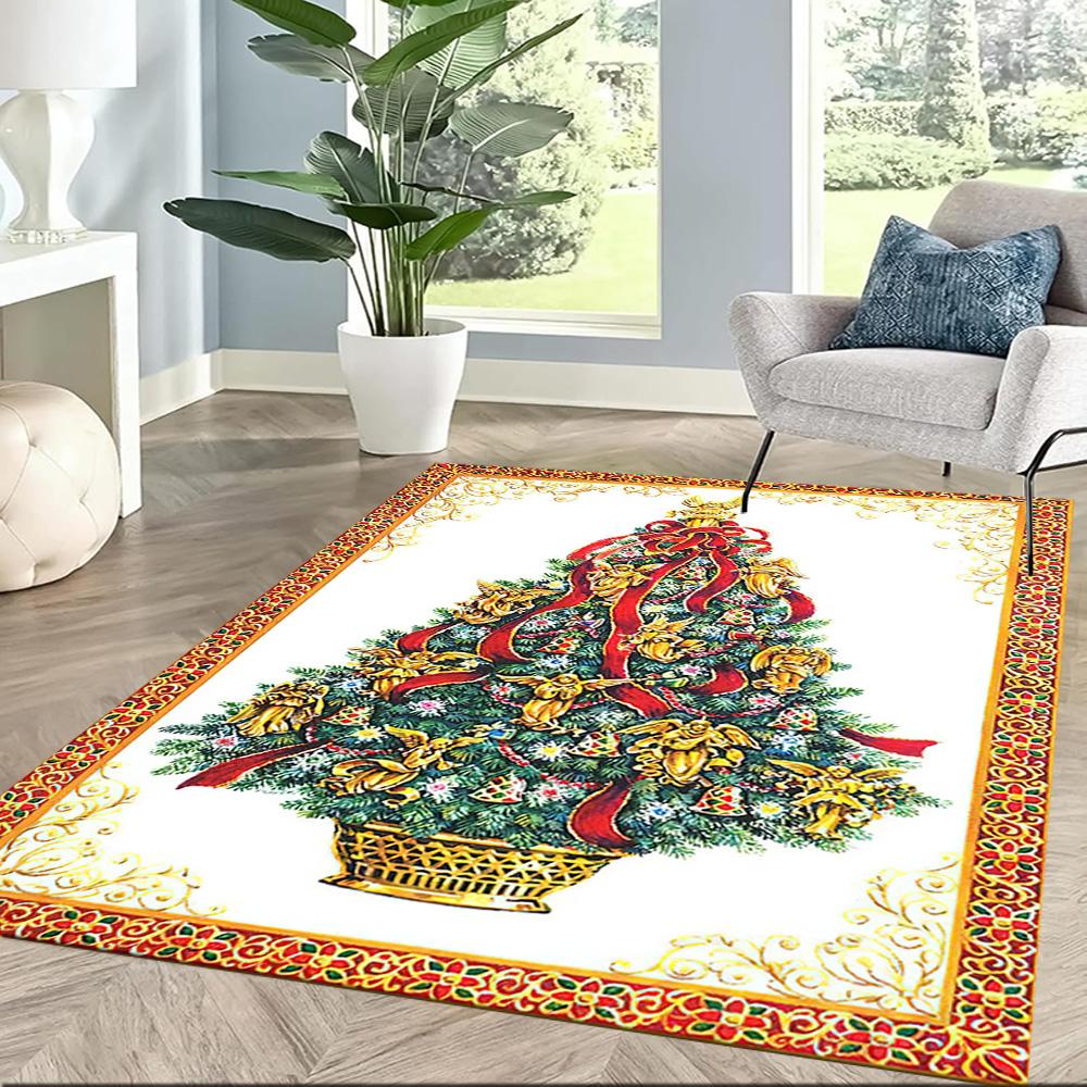 Christmas 79 Floor Rug Office Rug Suitable for Dining Room Foyer Kitchen Game Room Anti-slip Rug Decorate Offices