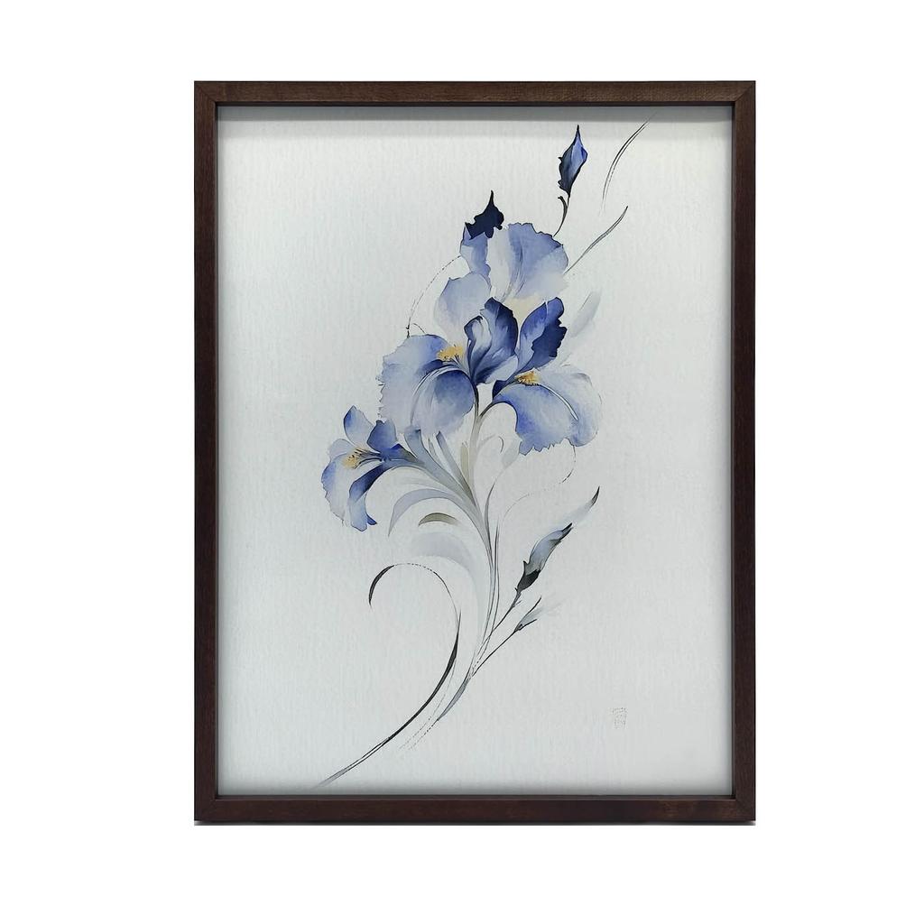 Subtelność Niebieskiego Irysa Subtelność Niebieskiego Irysa, 40X50 Cm, Rama Aluminiowa Czarna, Papier Matowy 230 Gsm