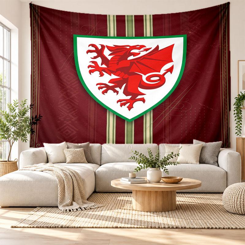 Wales Rugby Wall Tapestry, Soft Fabric Wall Hanging, Decorative Backdrop For Bedroom Home Wall Art