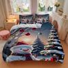 3pcs Christmas Snowman Bedding Set - Includes One Quilt Cover and Two Pillowcases (No Core) - Festive Decorative Duvet Cover Set with Anime Cartoon De