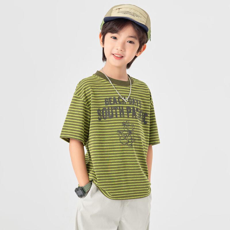 Duo Duo Jia Boys' Striped Antibacterial T-Shirt