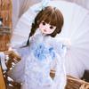 6-inch BJD Doll Kimono Outfit Set Blue Or Red Hair Accessory Obi Sash 30cm Art Clothing