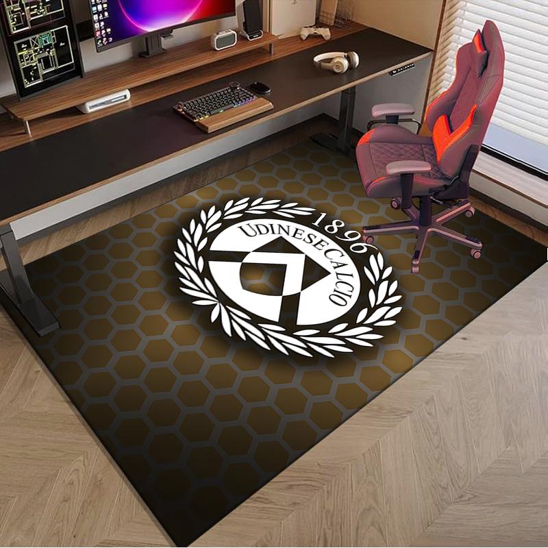 1PC Udinese Calcio Crest Rug Game Carpet, Floor Mat for Bedroom Living Room Entryway Rug, Home Decor Idea Gift for Christmas birthday