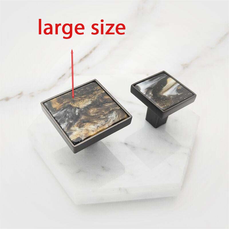 Black Marble Shell Stone Handle Hook Single Hole Six Square Cabinet Door Wardrobe Cabinet Door Handle Furniture Accessories Knob