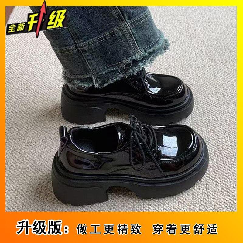 Platform British Style Small Leather Shoes Women's 2025 Spring and Summer New Japanese Uniform High-heeled Mary Jane Height-increasing Single Shoes