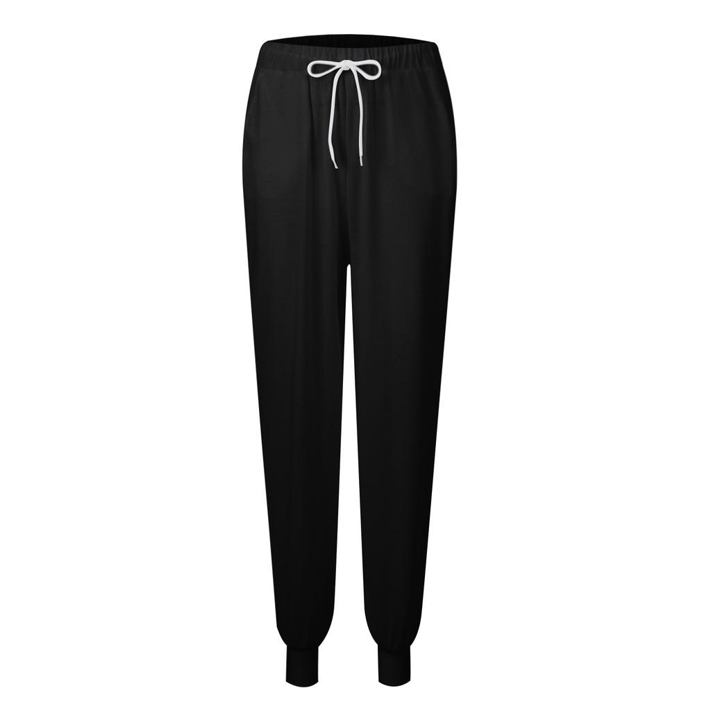 Наборы для женщин, комплекты из 2 предметов, рубашки с длинными рукавами и круглым вырезом, спортивные штаны на шнурке, карманные комплекты