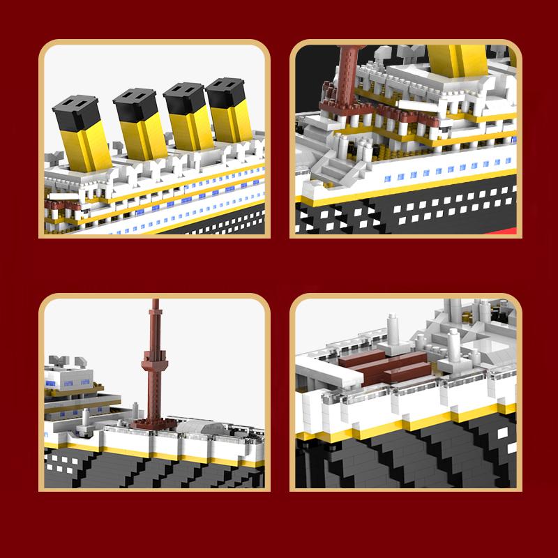 Micro Diamond Small Particle Titanic Building Block Iceberg Scene Desktop Model Boy And Girl Puzzle Assembly Toy