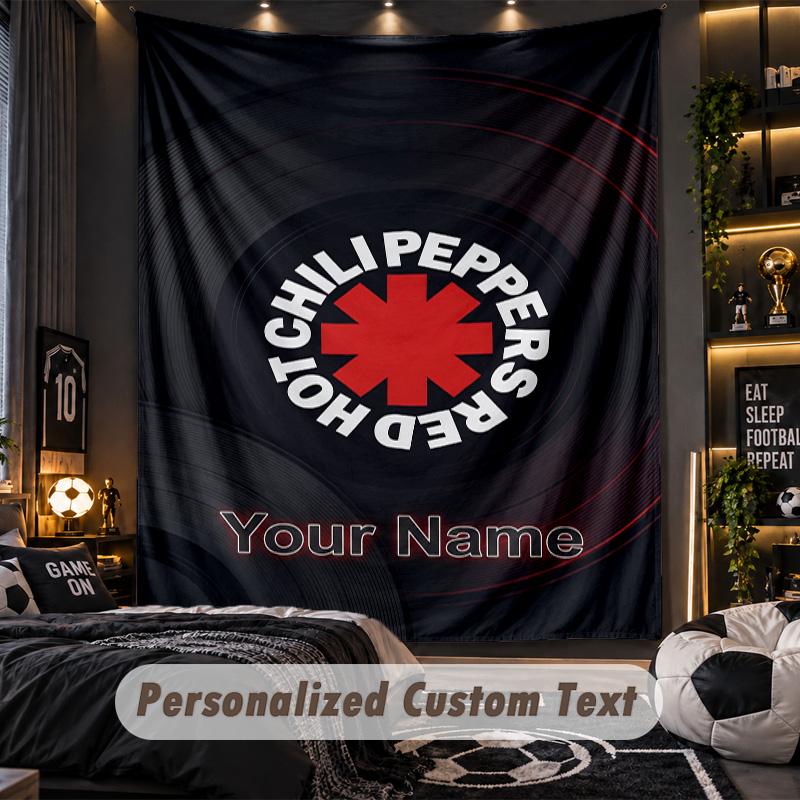 TapestryRed Hot Chili Peppers Custom Name Text Personalized Wall Hanging Tapestry Home Wall Decor