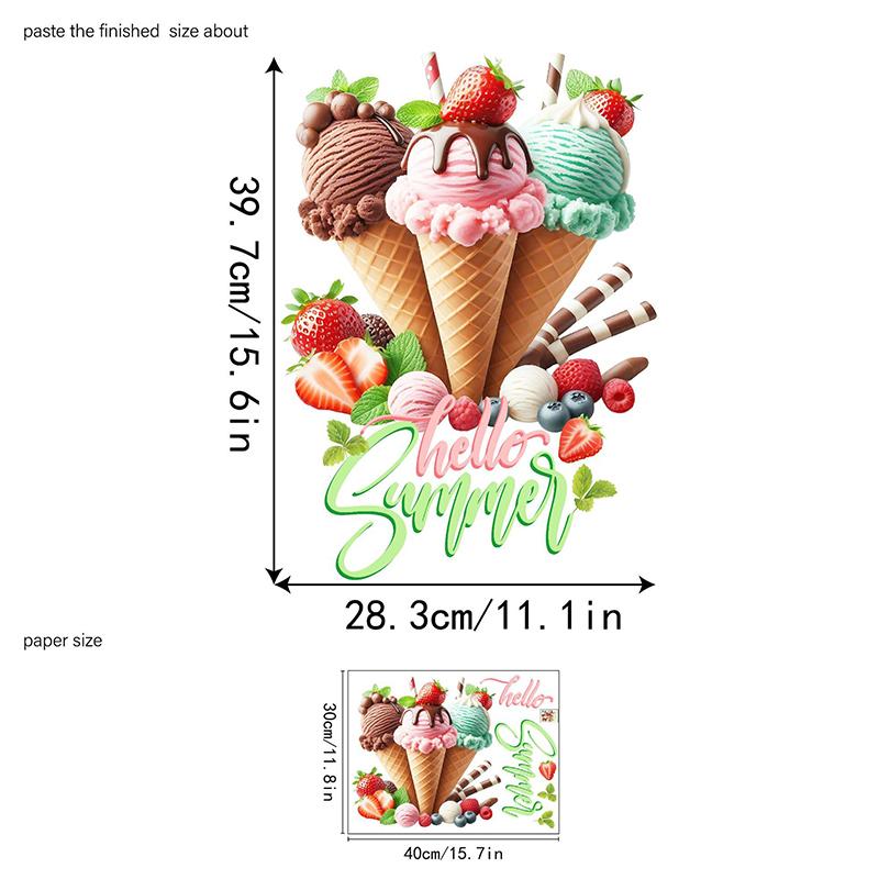 Креативные и забавные наклейки на стену с изображением мороженого - самоклеящиеся наклейки с изображением мороженого для комнат, гостиных, кухонь и домашнего декора