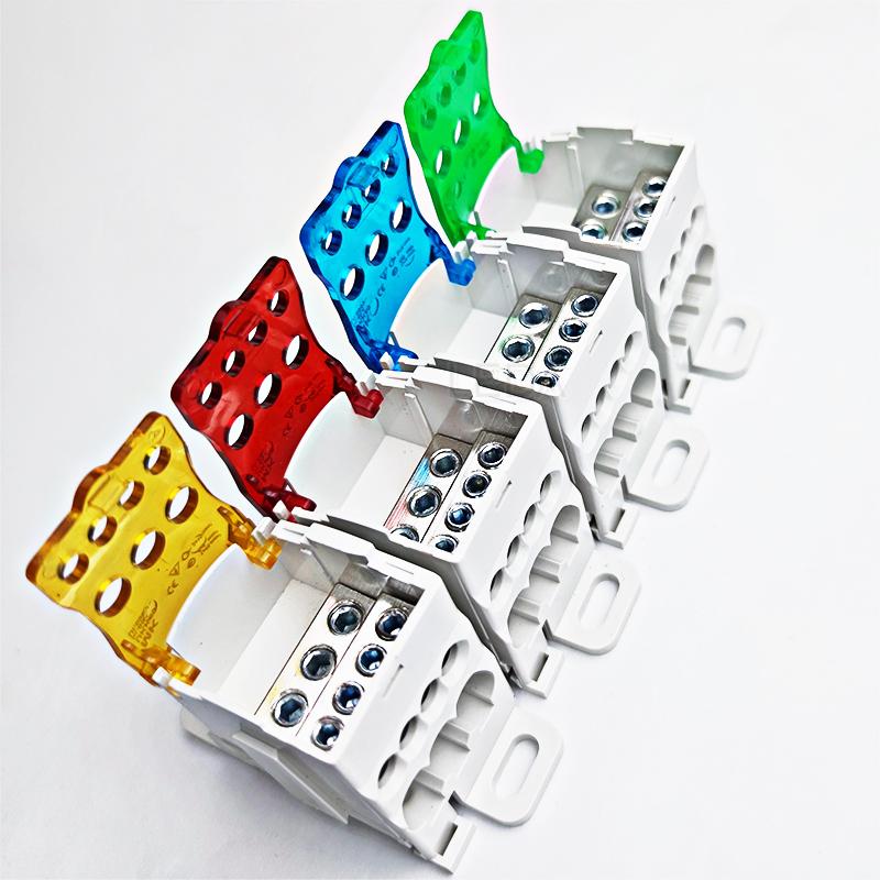 1 шт. Клеммная колодка UKK80A Din Rail 1 в много выходов распределительная коробка универсальный электрический проводной соединитель красный желтый синий зеленый