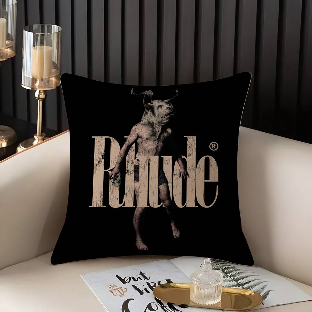 Fashion Brand R_RHUDEs Pillow Case Home Dorm Chair Back Short Plush Double-sided Printing Office Nap Time Cushion Cover