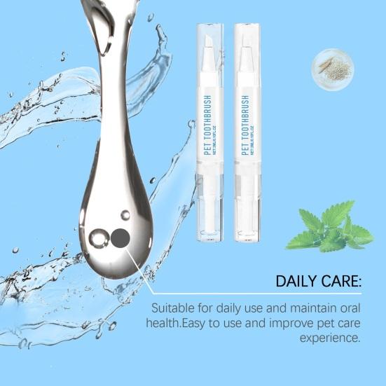 3 мл ручка для зубной щетки для домашних животных, средство для чистки зубов у собак, средство для удаления зубного камня, натуральный растительный набор для восстановления и отбеливания зубов у собак и кошек