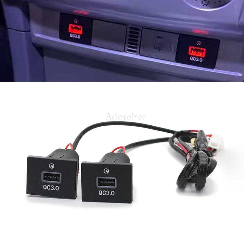Fit For Ford Focus mk2 2004-2011 12V/24V Car Phone Charger Socket Double QC3.0 USB Charging Port Power Adapter Accessories