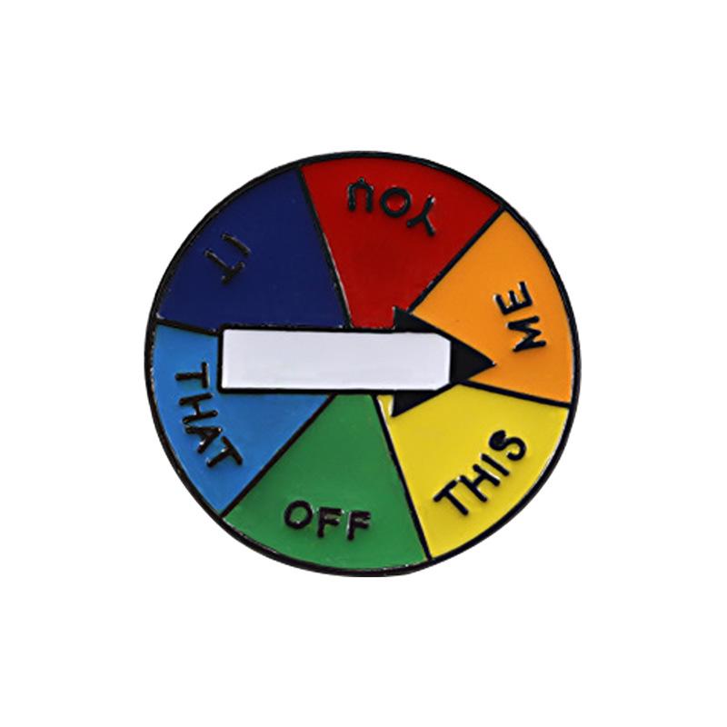 Металлическая брошь-бутоньерка «Шестицветная радуга» для пальто, шляп и рюкзаков