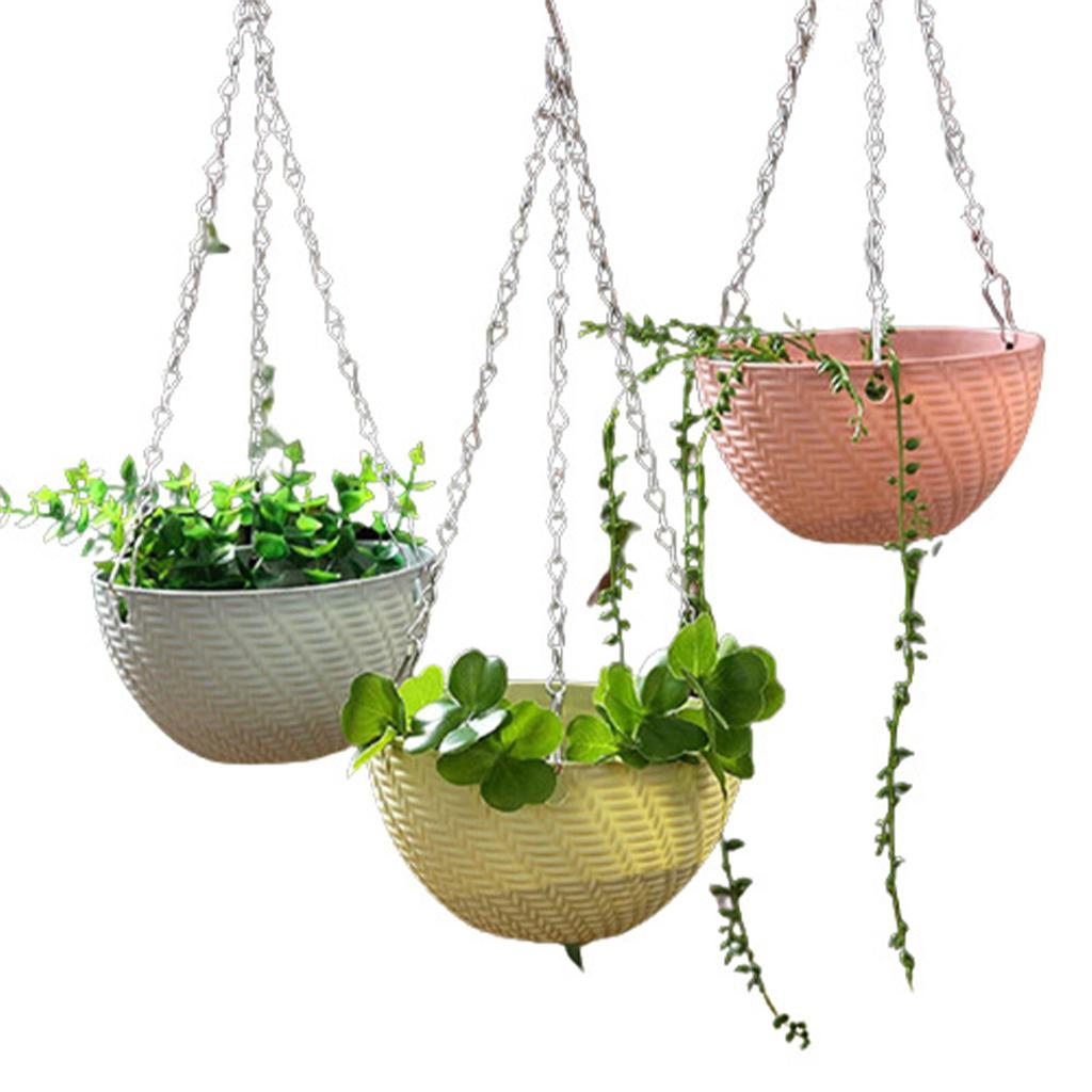 40cm Hanging Basket Chain With 3 Hooks Bonsai Hydroponic Plants Plant Grow Basin Home Garden Decor Flower Plant Pot Hanger Chain