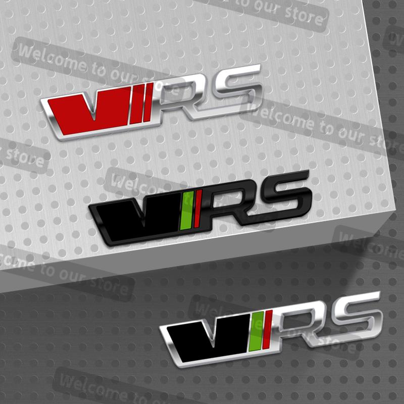 cycr3 3D Metal Car Styling VRS Emblem Decals Car Steering Wheel Badge Stickers For Skoda Kodiaq Fabia Enyaq Octavia Combi Kamiq Rapid