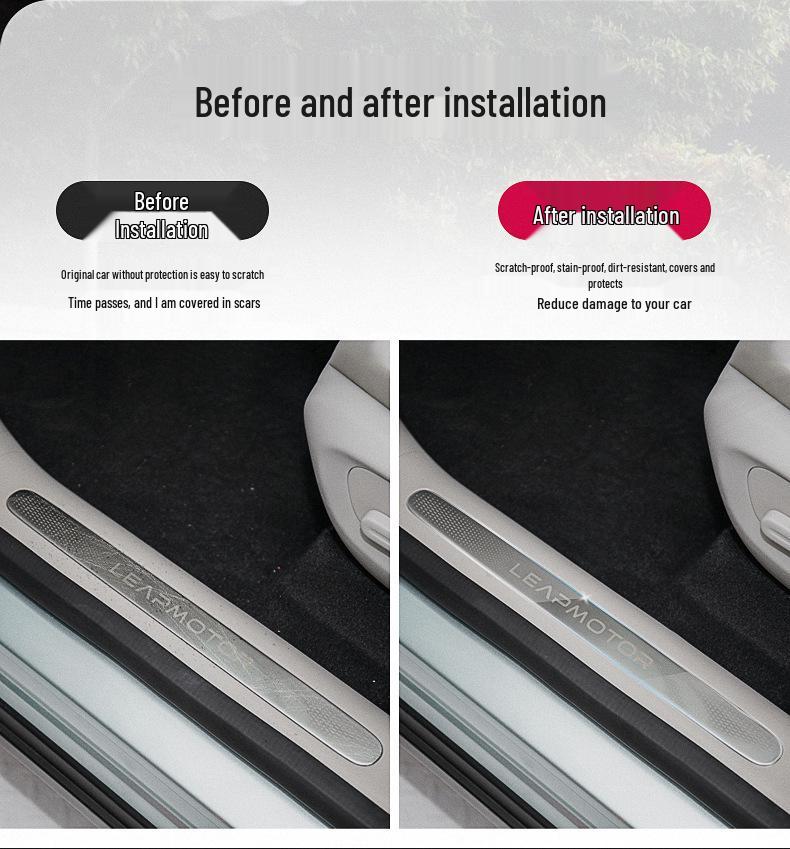 Накладка на порог двери Leapmotor C11/C01/T03, защитная пленка из ТПУ