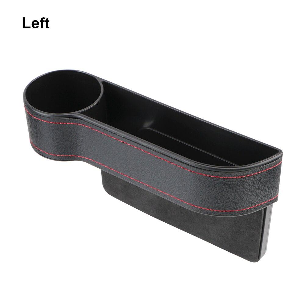 Leather Car Seat Gap Storage Box With Charging Hole Automobile Slit Box Phone Bottle Keys Holder