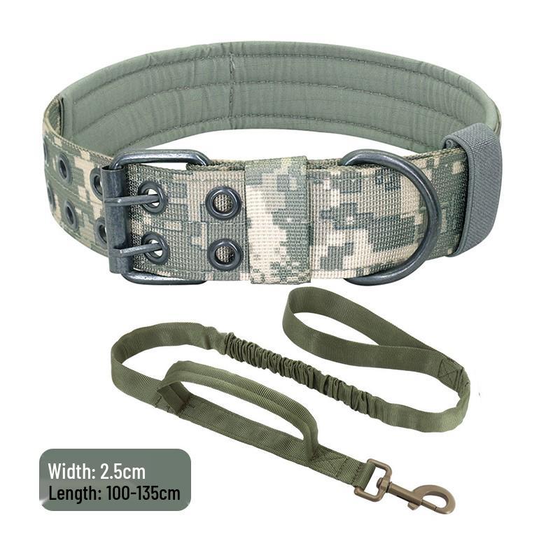 Tactical Dog Collar for Medium-Large Breeds - Ideal for Golden Retrievers - Outdoor Neck Gaiter with Leash