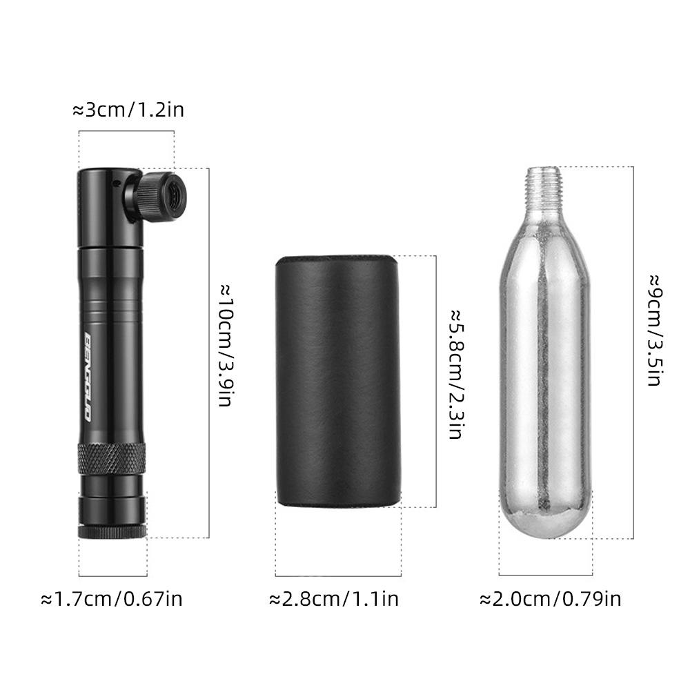 Bike Tire Repair Kit Portable Multi Function Vacuum Plug Repair Set with Aluminum Alloy CO2 Inflator Road Mountain