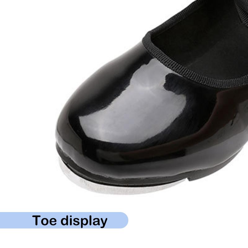 Черные туфли для чечетки из лакированной кожи, прямая подошва, кружево, бесплатно для мальчиков и девочек, женские танцевальные туфли на мягкой подошве